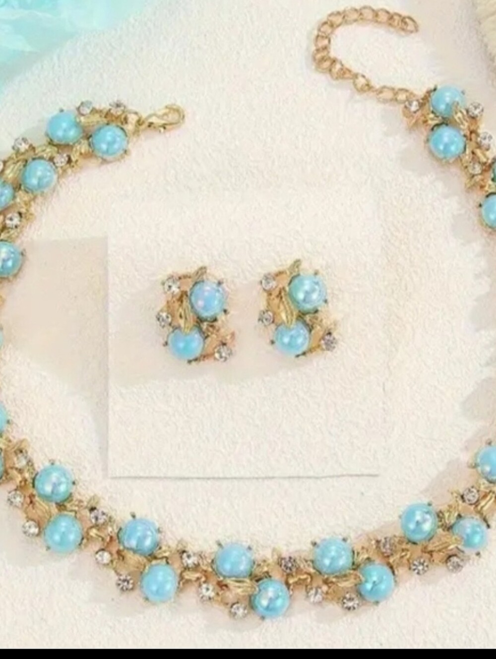 Elegant Bohemian Blue and Gold Necklace